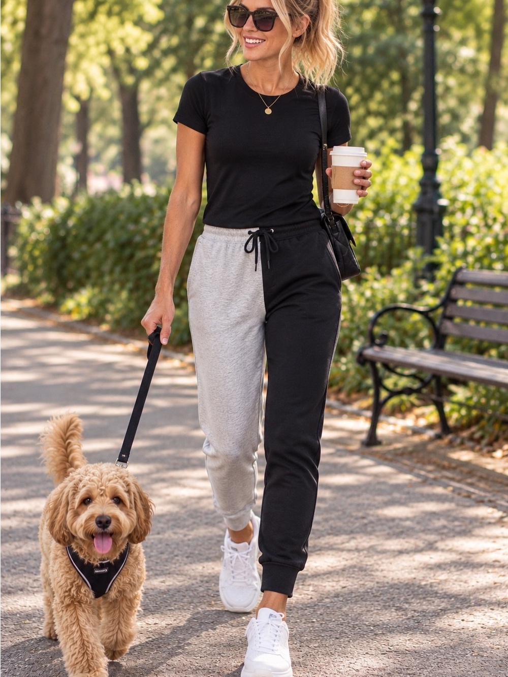 Thrill Two-Tone Black and Gray Jogger Pants